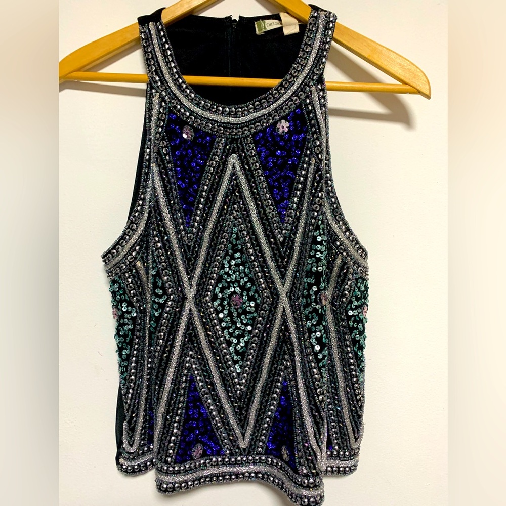 Chelsea and Violet, Sequin Top, Size L
